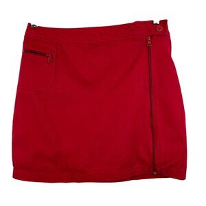 Bill Blass Womens Size 8 Red Canvas Skort Vintage * Zipper Flaw